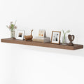Dreamland 55 Inches Floating Shelves for Wall, 9.3" Deep Long Floating Shelves Set of 1, Large Display & Storage Shelf, Wall Shelf for Bathroom Bedroom Living Room Kitchen Office, Walnut