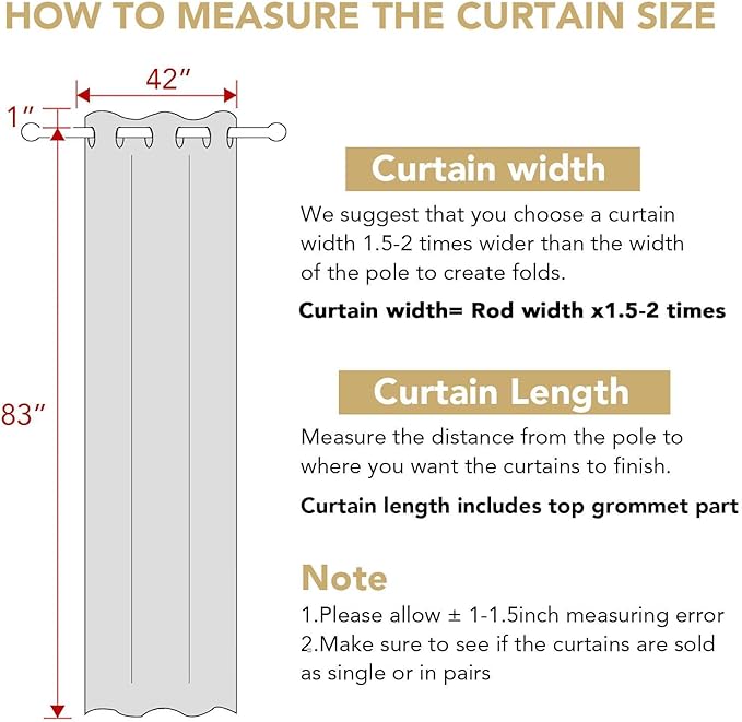 H.VERSAILTEX White Curtains for Bedroom Thermal Insulated Room Darkening Living Room Curtains Grommet Privacy Protection Window Curtain Panels/Drapes for Nursery, 2 Panels, 42x84 Inches, Pure White