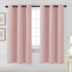 H.VERSAILTEX Blackout Curtains for Bedroom Thermal Insulated Room Darkening Living Room Curtains 72 Inch Long Grommet Privacy Protection Window Curtain Panels/Drapes for Nursery, 2 Panels, Baby Pink