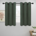 Easy-Going Blackout Curtains for Bedroom, Solid Thermal Insulated Grommet and Noise Reduction Window Drapes, Room Darkening Curtains for Living Room, 2 Panels (42x45 in, Greyish Green)