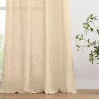 Joydeco Linen Curtains 72 Inch Length 2 Panels Set, Light Filtering Curtains for Bedroom Living Room,Linen Blend Drapes 52 Inches Wide with Back Tab Rod Pockets (W52 x L72 Inch, Natural)