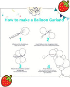 Strawberry Balloons Arch Garland Kit, 135PCS Red and Pink Balloons with Strawberry Daisy Foil Balloons for Sweet Girl Berry First Birthday Decor Baby Shower Themed Party Decorations