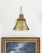 Barn Sconce Wall Lighting, HWH Gooseneck Wall Sconces Indoor Wall Lights, 1-Light Vanity Wall Lamp for Bathroom Bedroom Bedside Kitchen, Hammered Metal Shade, Antique Brass Finish, 5HZG74B BG