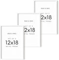 HAUS AND HUES 12x18 White Metal Picture Frames - Features Premium Aluminum, Vertical & Horizontal Hang, Shatterproof Plexiglass - Perfect for Home, Room, Office (12x18 in, White, Set of 3)