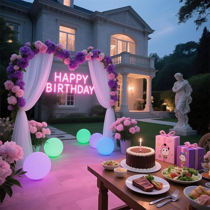 12 Inch Solar Glowing Ball Light Outdoor, Solar Garden Globe Light w/Remote, RGB Color Changing Waterproof Large LED Orb Lights, Landscape Lighting Mood Lamp w/Ground Stake for Patio Yard Lawn Path