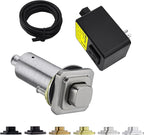 BESTILL Garbage Disposal Air Switch Kit, Square Raised Push Button Ideal for Long Nails, Cordless Sink Top Brass Switch for Food Waste Disposer, Brushed Nickel, Compatible with all Garbage Disposals