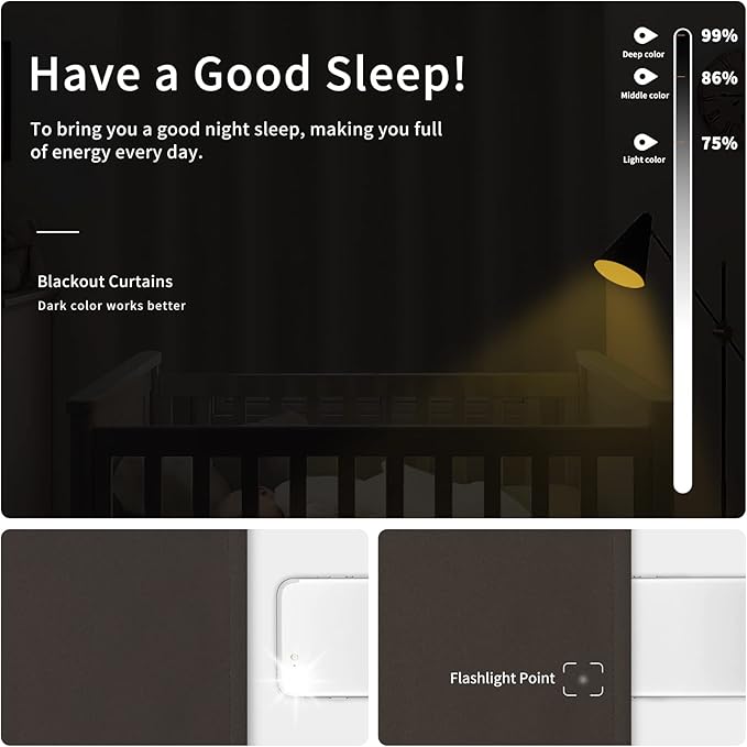 Easy-Going Blackout Curtains for Bedroom, Solid Thermal Insulated Grommet and Noise Reduction Window Drapes, Room Darkening Curtains for Living Room, 2 Panels (42x95 in, Taupe)