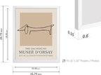 Poster Master Vintage Poster - Retro Minimalist Print - Gift for Artist, Housewarming - Dachshund Dog, Line Drawing, Abstract - Wall Decor for Living Room, Bedroom, 16x20 White Framed