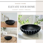 OAKOA Concrete Black Decorative Bowl for Home Decor - Black Bowl Decor - Modern Coffee Table Key Bowl for Entryway Table