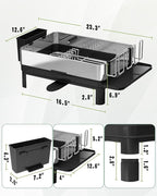 BOOSINY Stainless Steel Dish Drying Rack, Dish Racks for Kitchen Counter, Rust Proof Dish Drainer and Drainboard Set, Small Dryer with Drainage, Utensil Holder and Cup Holder
