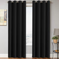 H.VERSAILTEX Thermal Insulated Grommet Blackout Curtains for Bedroom (2 Panels, 52 x 96 -Inch,Solid Black)