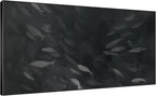 SIGNWIN 36"x72" Extra Large Framed Wall Art Monochrome Fish Silhouettes Illustration for Home Living Room Bedroom Decor (Frame Assembly Required)
