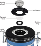 ShanSon Coffee Canister Airtight Coffee Container Stainless Steel Coffee Bean Storage Container with CO2 Release Valve and Scoop Coffee Canister for Beans,Grounds,Sugar,Flour,Tea,Cereal,22OZ,Blue