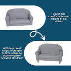 Children's Factory As We Grow Chair and Couch, Flexible Seating for Daycare or Preschool, Kids Reading Couch, Playroom Furniture, Gray