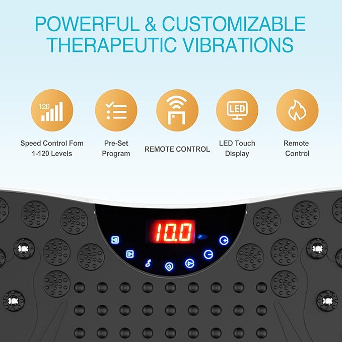 AXV Vibration Plate Exercise Machine Whole Body Workout Portable Mini Vibrate Fitness Platform Lymphatic Drainage Machine for Weight Loss Shaping Toning Wellness Home Gyms Workout (Mini)