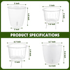 Self-Watering Pots for Indoor Plants, 8-Pack Self Watering Planter with Drainage Holes, Small African Violet Pots with Water Indicator, 5 Packs 5''/3 Pack 6.7'' Orchid Pot, White