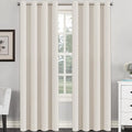 H.VERSAILTEX Room Darkening Curtains for Living Room Light Reducing Thermal Insulated Window Treatment Panels/Drapes Grommet Top 2 Panels (Ivory - 52 x 108 Inches)