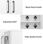 Wall Cabinet,Lockable Storage Cabinets with Adjustable Shelf,Locking Wall Storage Cabinet with Doors for Laundry Room,Home Office,White