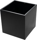 Kozyard 20'' Cube Metal Planter Steel Planter Box Black Steel Flower Pot with Saucer Partition Panel for Trees Plants Flowers Indoor Outdoor Garden Patio Deck Yard