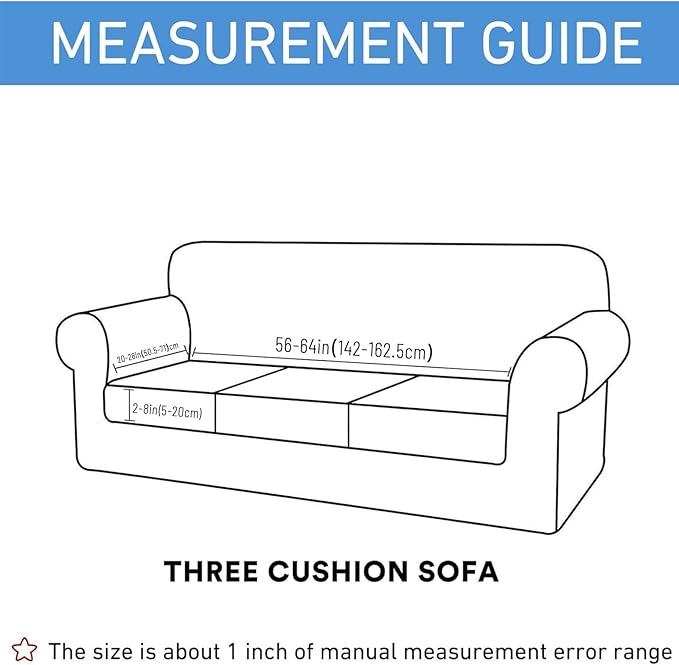 hyha Waterproof Couch Cushion Covers for Pets, Non Slip Sofa Seat Cover for Dogs Washable, Soft Thick Stretch Jacquard Fabric, Sofa Slipcovers with Elastic Bottom (1 Piece for Large, Black)