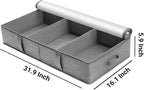 2 Packs Under Bed Storage Containers, Foldable Clothes Draw Organizers with Adjustable Dividers, Handles, Clear Window, Closet Storage Bins for Clothing, Shoes, Blankets