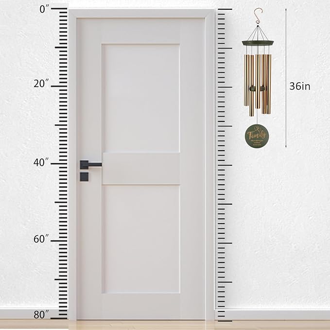 Wind Chimes for Outside, Large Outdoor Windchimes with Engraved Tree of Life, Premium Tuned Metal Chimes for Mother/Grandma, Home & Garden Decor with Soothing Tone