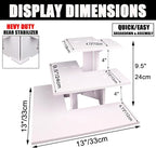 WANLIAN 3-Tier Corner Retail Table Display Stand, Portable Display Rack Shelves for Vendors, Craft Shows, Farmers Market, Pop Up Shop Countertop White Risers for Display, Soap, Candles, Tumblers