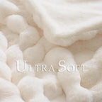 BENVWE Faux Fur Throw Blanket for Couch - Thickened Fluffy Soft Bubble Blanket for Living Room Home Decor - Mothers Day Birthday Gifts for Women Men, Cream White, 50" x 60", 1300GSM