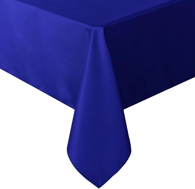 sancua Rectangle Tablecloth - 70 x 120 Inch - Stain and Wrinkle Resistant Washable Polyester Table Cloth, Decorative Fabric Table Cover for Dining Tables, Buffet Parties and Camping, Royal Blue
