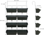 8 Pockets Vertical Planters,Wall Mounted Plastic Plant Grow Pots,Wall Pocket Planters for Indoor,Outdoor,Balcony,Garden Decoration,Green