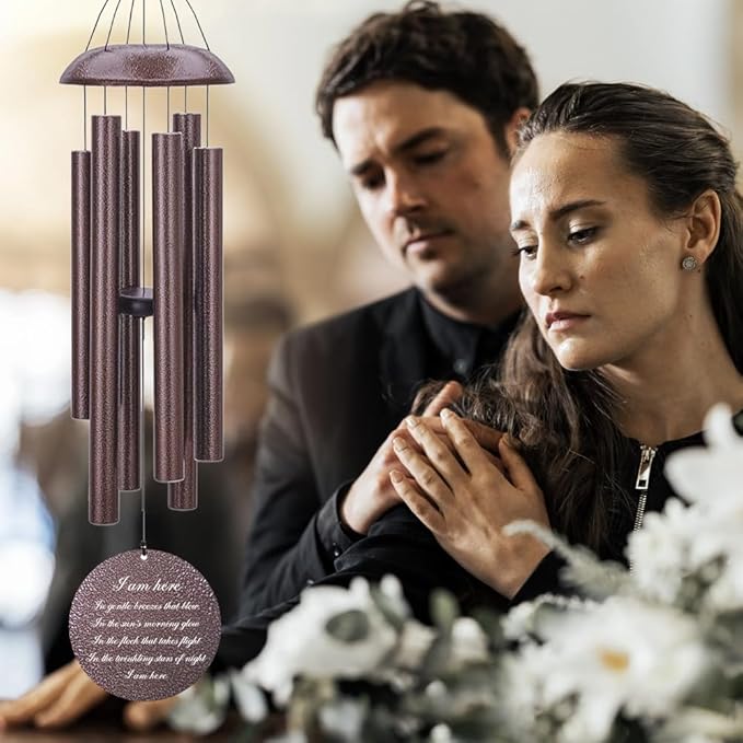 Personalized Wind Chimes, Sympathy Wind Chime Life Tree, Memorial Gifts Wind Chimes, in Loving Memory for Loss of Loved Dad/Mom, Commemorative Bereavement Condolences Gifts for Funeral