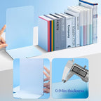 M&G Book Ends 1 Pair, Blue Large Metal Bookends for Shelves, L-Type Book Stopper for Heavy Books, Non-Skid Bookstand for Office Home School Supplies