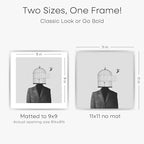 Homeforia 11x11 Picture Frame Silver, High End Metal 11 by 11 Square Frames with Mat 9 x 9 Photo, 11x11 Thin Poster Frame Matted to 9x9 inch Art, Wall Hanging Frame, Tempered Glass, Wall Kit, Set of 1