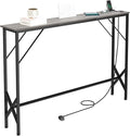 47.2'' Console Table, Skinny Entryway Table with Fast-Charging Station, Narrow Long Sofa Table, Behind Slim Couch Table for Entrance, Hallway, Living Room Decor ST-GY120-1