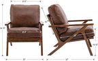 chairus Leather Accent Chair Mid Century Modern Armchair Compfy Upholstered Lounge Arm Chair for Living Room Fireplace/Bedroom/Reception/Dorms, PU Brown