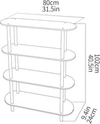 Clear Bookshelf, Acrylic Bookcase with Open Book Shelf for Office Living Room Bedroom (4 Tier Orange)