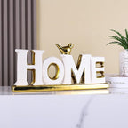 Love Sign Decoration,White and Gold Love Signs for Home Decor Statue,Modern Bird Sculpture Personalized Love Decor,Gold Style Figurine Decorative Ornaments for Living Room,Bedroom,Desktop (Home white)