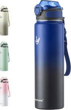 Enerbone 32 oz Insulated Water Bottle, Stainless Steel Bottle with Carrying Strap, Double-Wall Vacuum Insulation Design, Leakproof Sports Bottle with Straw, Keep Drinks Cold or Hot for Hours