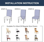 JQinHome 4 Pcs Dining Chair Slipcover, High Stretch Removable Washable Chair Seat Protector Cover for Home Party Hotel Wedding Ceremony