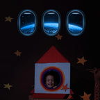 Quanhaigou Glow in The Dark 3D Space Wall Decals, Set of 3 Galaxy Window Stickers for Wall,Planet Themed Room Decor for Kids Boys