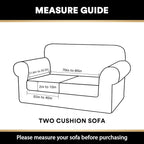PrinceDeco Velvet Couch Cushion Cover Soft Stretch Cushion Slipcover for Chair Loveseat Sofa Cushion Furniture Protector Seat Cushion Sofa Cover (2 Piece Large Sofa Cushion Covers, Grey)