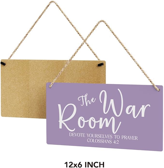 Purple Decor Rustic War Room Decor Christian Decoration Bible Verse Wood Decoration Sign Christian Scripture Printed Wood Sign Wall Art Religious Gifts Faith Based Gifts