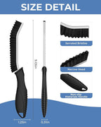 Crevice Cleaning Brushes, Cleaner Scrub Brush Tool for Hard to Reach Tight Space, Home Essentials, Serrated Scrub Brushes, Cleaning Supplies for Shower, Bathroom, Kitchen, Toilet (6, Black)
