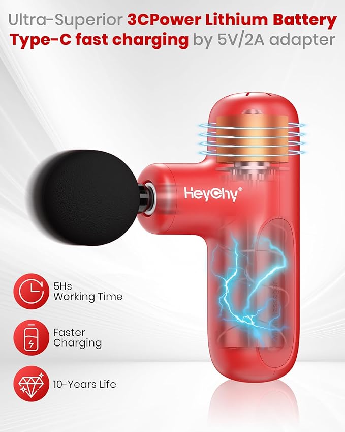Super Mini Massage Gun, Deep Tissue Massager, Compact Travel Massage Gun, Full Body Recovery and Relief for Outdoors, USB Charging,5 Speeds, 2025 Gifts for Man&Women