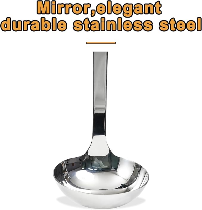 FJNATINH Stainless Steel Wok Spatula and Ladle Tool, Mirror Polished Cooking Utensils Set Metal Wok Accessories with Wooden Handle,Easy to Clean Kitchen Utensils,Sliver