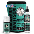 Coach Soak Magnesium Recovery Value Bundle - Flakes Bath Soak + Oil Spray + Lotion with MSM (Cooling Menthol, 3-Pack)