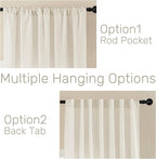 Joydeco Linen Curtains 2 Panel Set, Ivory on Linen Curtains 96 Inch Long, Light Filtering Drapes for Living Room, 70 Inches Wide Drapes with Rod Pocket Back Tab (96" L x 70" W, Ivory on Linen)