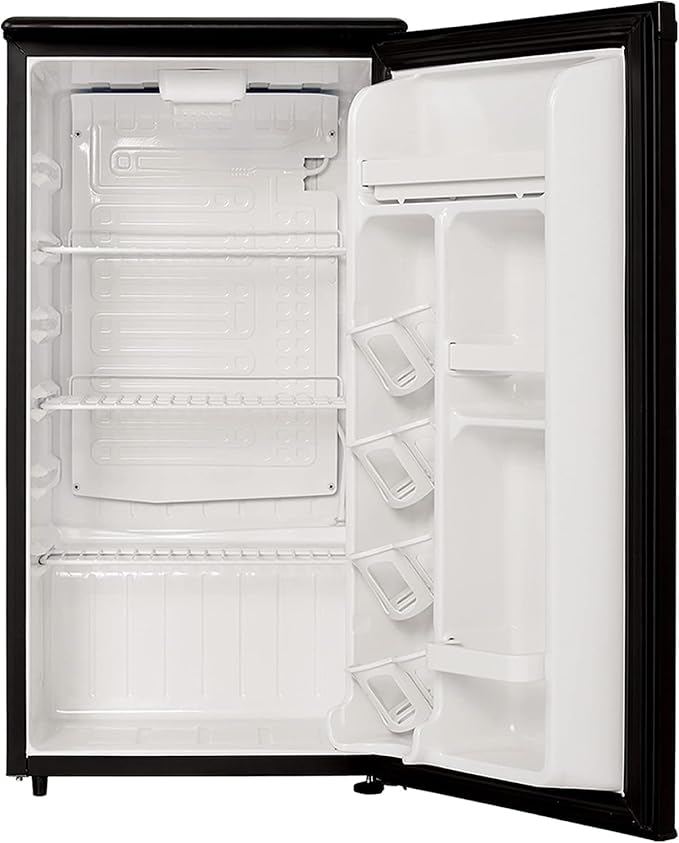 E-Star 3.3 Cu Ft Mini Fridge without Freezer - AUTO DEFROST, Reversible Single Door, Glass Shelf Refrigerator - A Space-Saving Marvel for Your Bedroom, Dorm, and Office