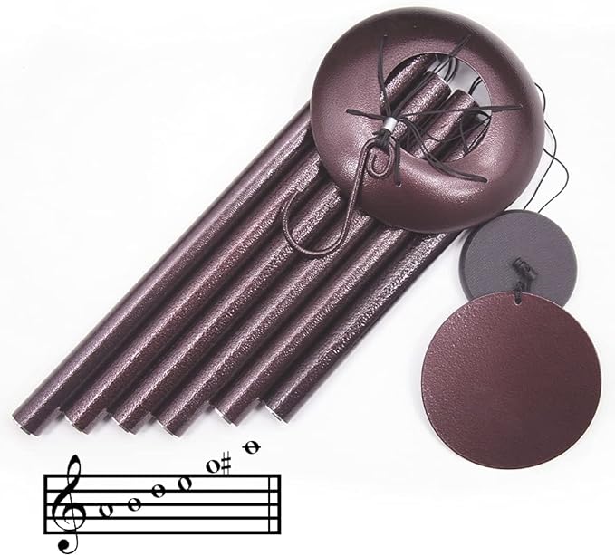ASTARIN Wind Chimes, 36 Inch Large Metal Outdoor Chimes with 6 Tubes, Deep Tone, Tuned for Garden, Balcony, Patio & Home Decor. Bronze