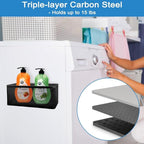 Picowe Magnetic Laundry Organizer, Large Magnet Basket for Laundry Room,16.5lb Capacity Magnetic Shelf for Washer /Dryer, Fridge & Small Spaces ( B, White)